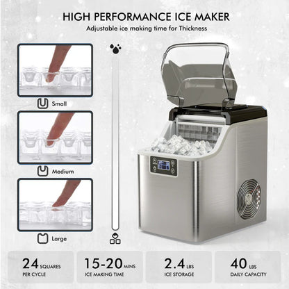 Máquina de hielo portátil con pala y cesta