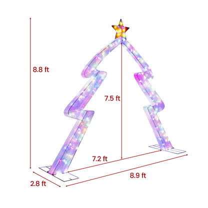 8.8 ft DirectDeals Christmas tree archway with star topper and multicolor lights on Tampa Home & Garden Store