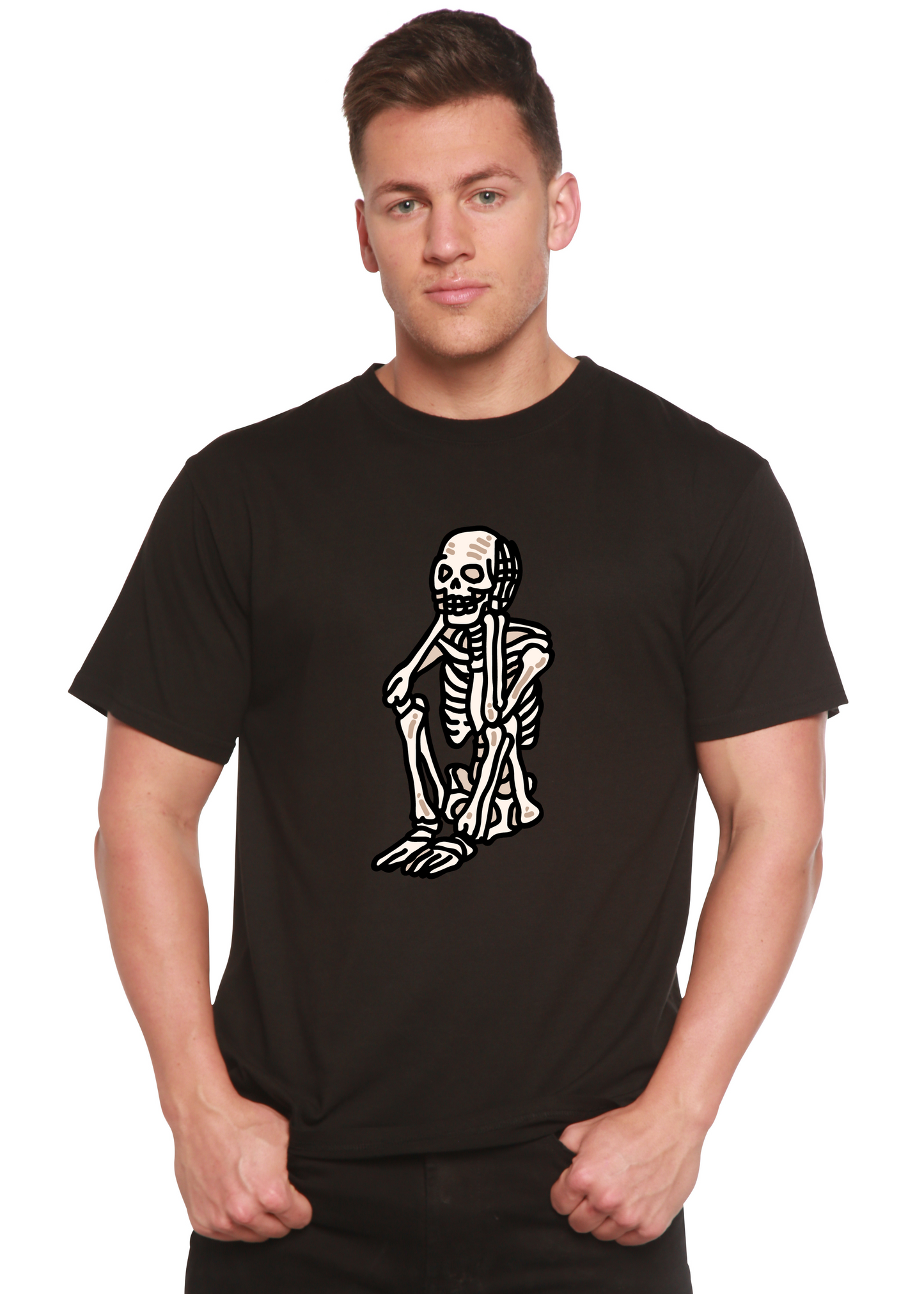 Sad Skeleton tee black bamboo viscose/organic cotton Spun Bamboo on Tampa Home & Garden Store