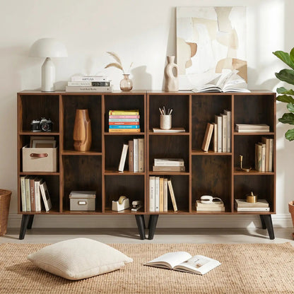 8 Cube Bookcase with Raised Legs Rustic Brown