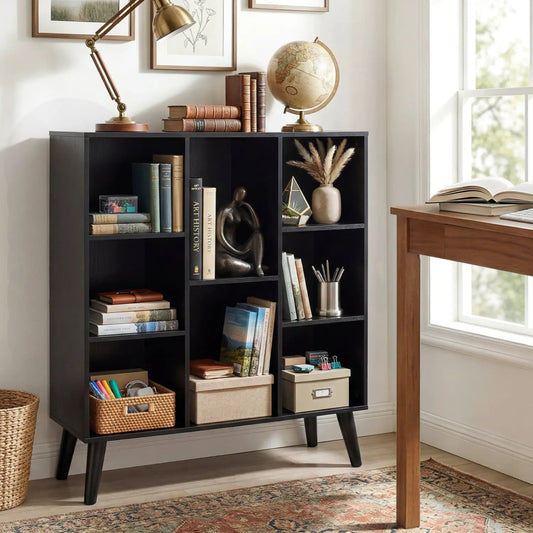 8-Cube Bookcase with Raised Support Legs, black finish by DirectDeals on Tampa Home & Garden Store