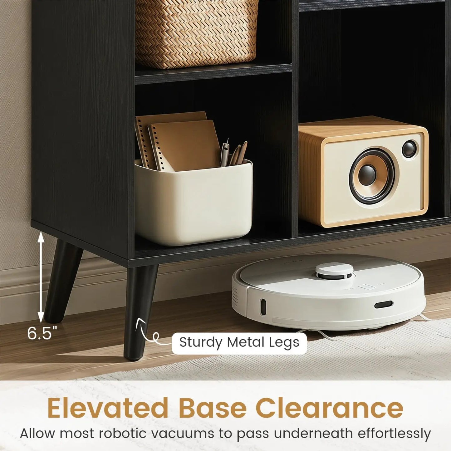 8-Cube Bookcase With Raised Support Legs