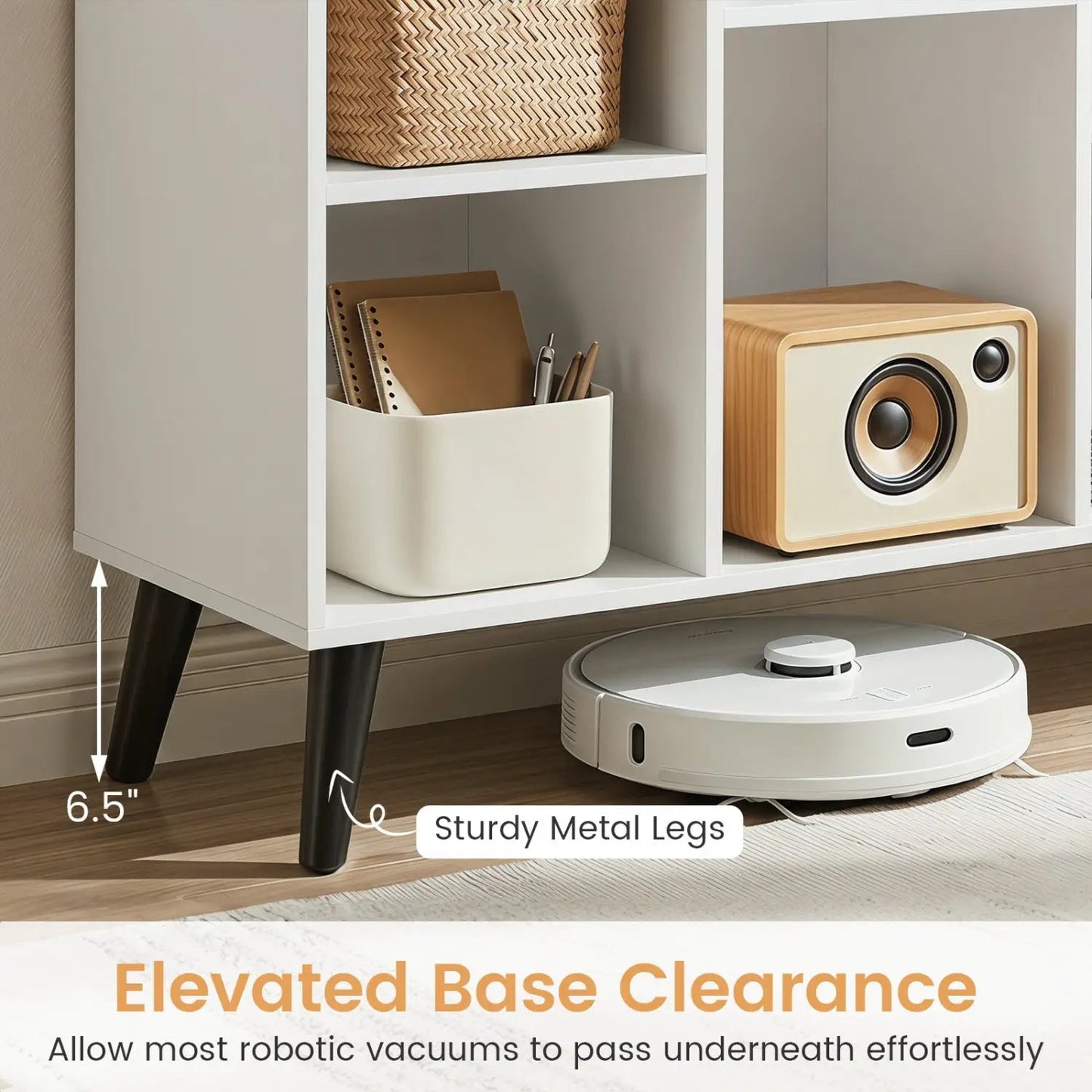 8-Cube Bookcase With Raised Support Legs