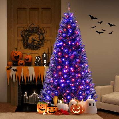 Árbol de Navidad artificial de 6/7/8 pies con 6 modos de iluminación y sonidos espeluznantes - 8 pies