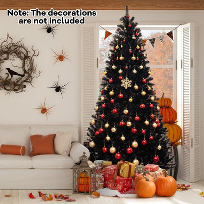 Árbol de Navidad artificial de 6/7/8 pies con 6 modos de iluminación y sonidos espeluznantes - 8 pies
