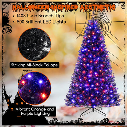 Árbol de Navidad artificial de 6/7/8 pies con 6 modos de iluminación y sonidos espeluznantes - 8 pies