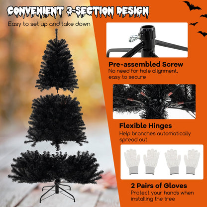 Árbol de Navidad artificial de 6/7/8 pies con 6 modos de iluminación y sonidos espeluznantes - 8 pies