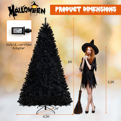 Árbol de Navidad artificial de 6/7/8 pies con 6 modos de iluminación y sonidos espeluznantes - 8 pies