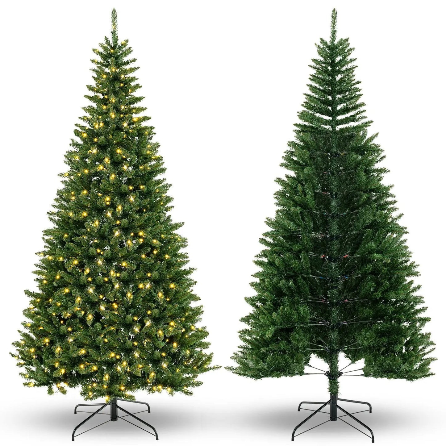 8 ft corner artificial Christmas tree DirectDeals with 1137 tips, 360 warm white LEDs two-tree on Tampa Home & Garden Store