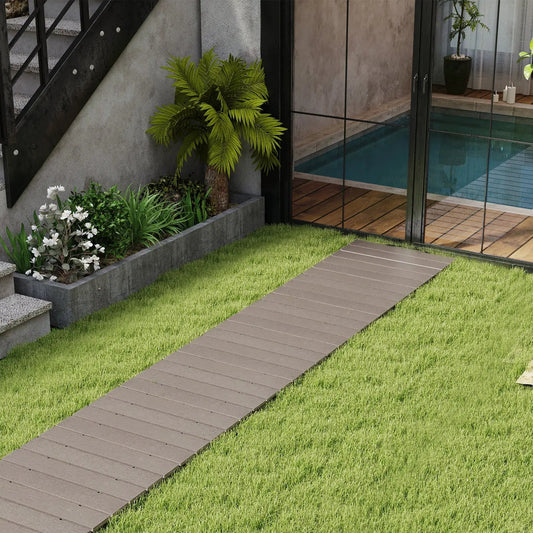 8 Ft Outdoor Garden Pathway Patio Roll Out Straight Walkways with Metal Wire Connection-M - Tampa Home & Garden Store