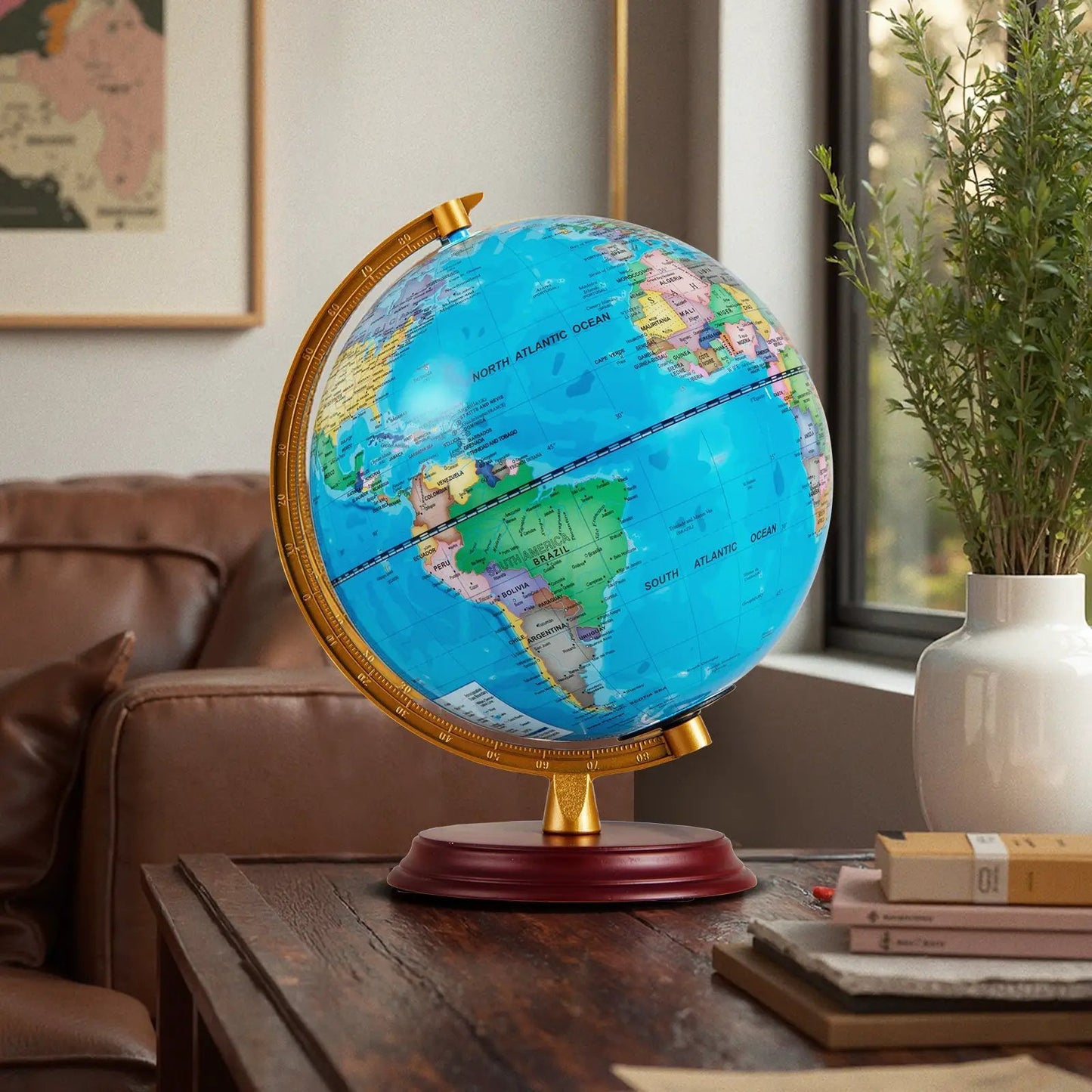 8 Inch Illuminated Globe Night Light with Stand