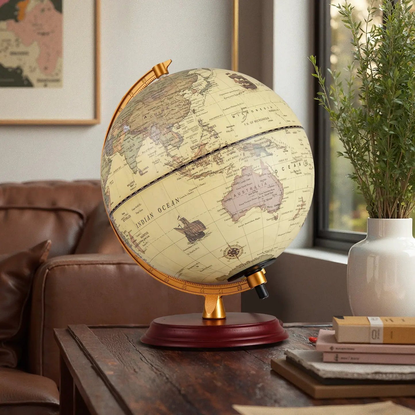 8 Inch Illuminated Globe Night Light with Stand