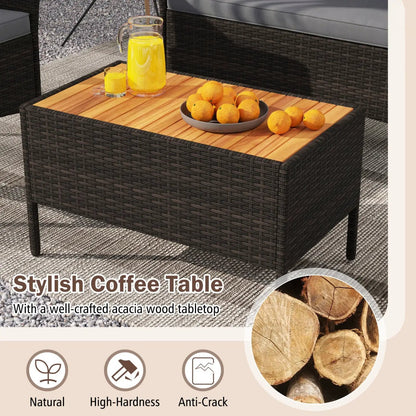 Wicker Sofa Set with 4 Chairs and 2 Loveseats