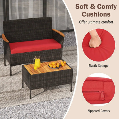 Wicker Sofa Set with 4 Chairs and 2 Loveseats