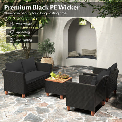 8-Piece Outdoor Conversation Set with Storage Coffee Table DirectDeals black wicker on Tampa Home & Garden Store