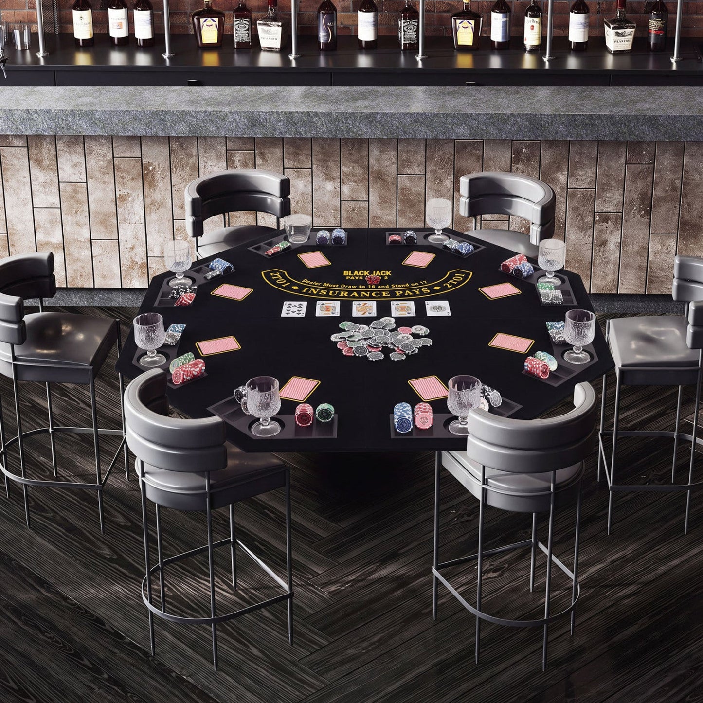 8-Player Foldable Poker Table Top with Cup Holders by DirectDeals, black casino-style felt on Tampa Home & Garden Store