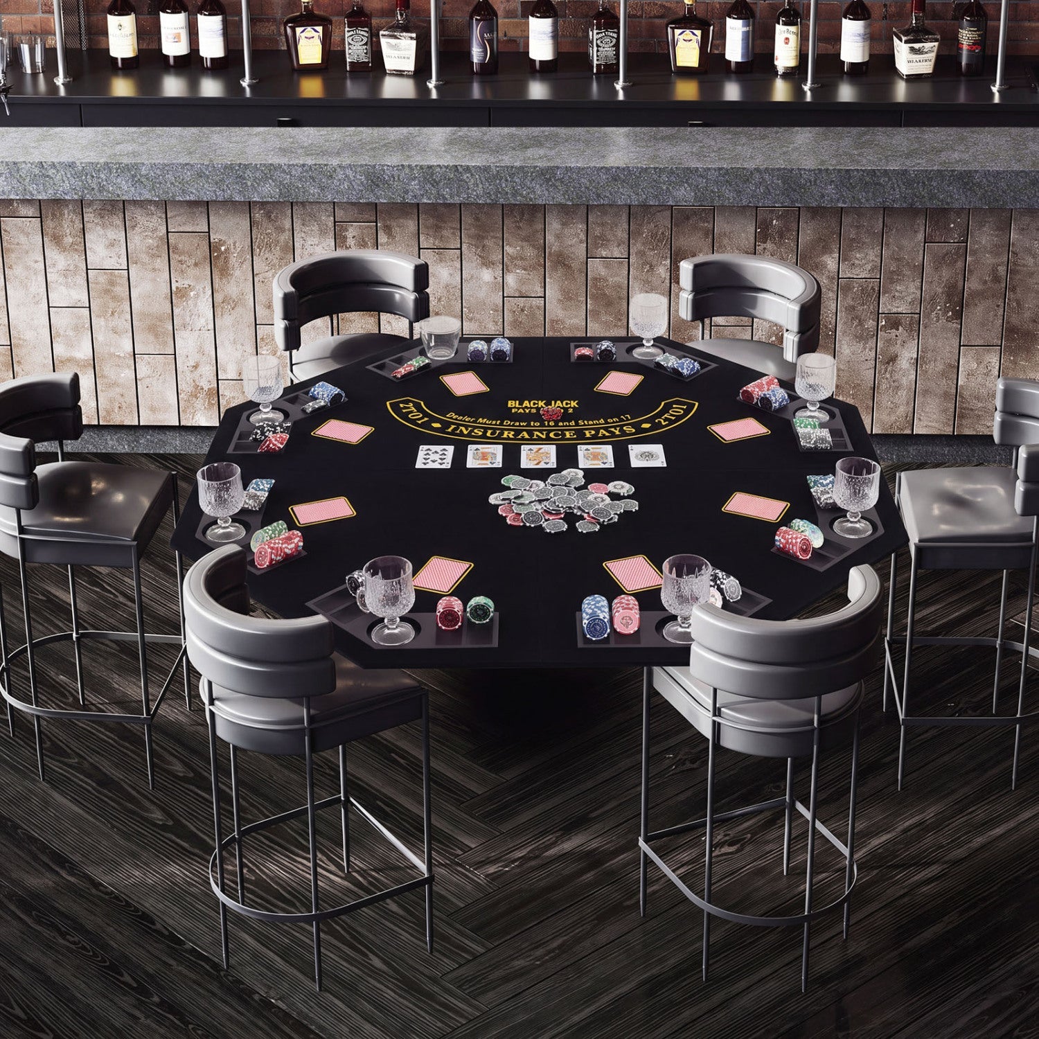 8-Player Foldable Poker Table Top with Cup Holders by DirectDeals, black casino-style felt on Tampa Home & Garden Store