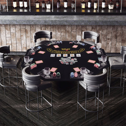 8-Player Foldable Poker Table Top with Cup Holders by DirectDeals, black casino-style felt on Tampa Home & Garden Store