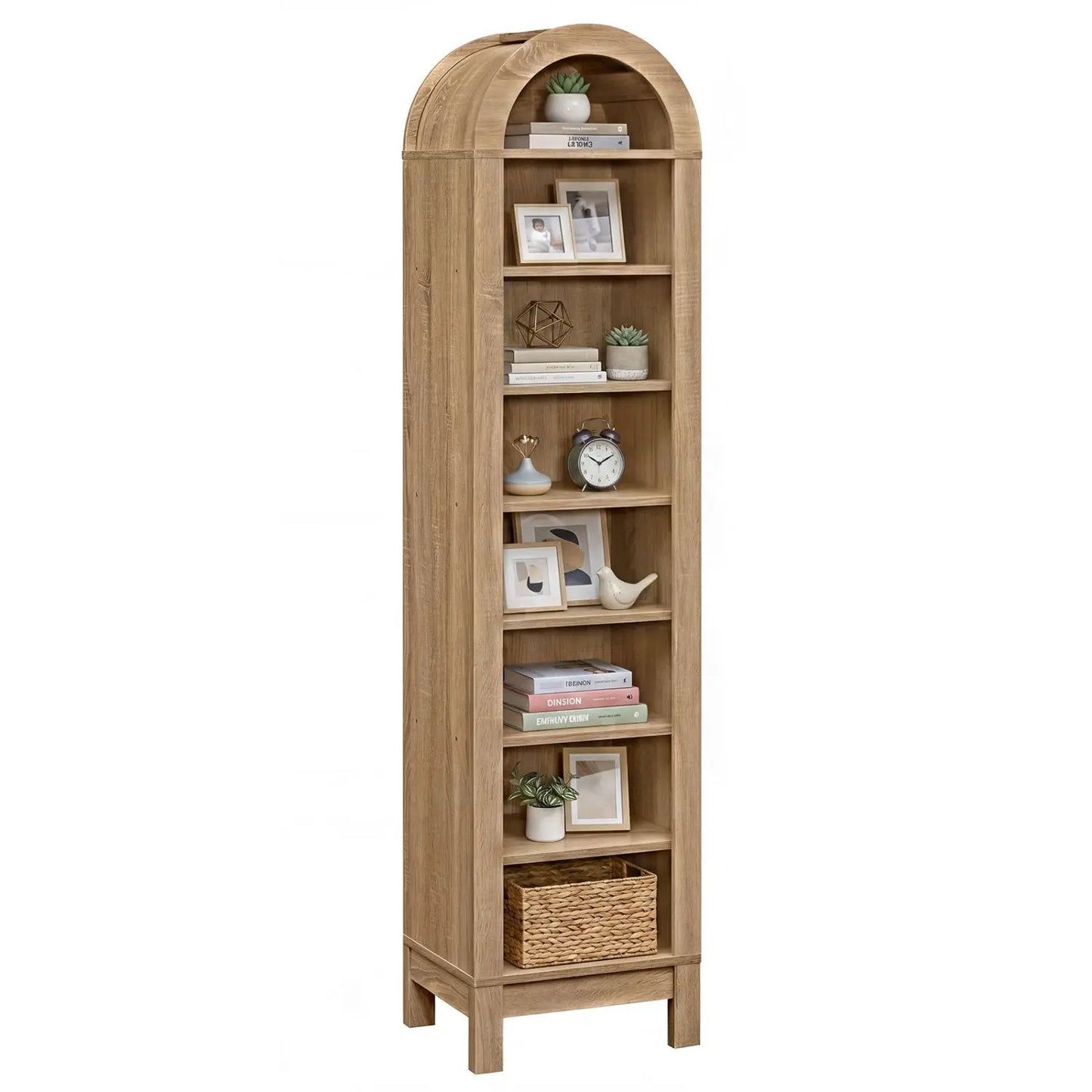 Modern Arch Bookshelf with 3 Adjustable Shelves