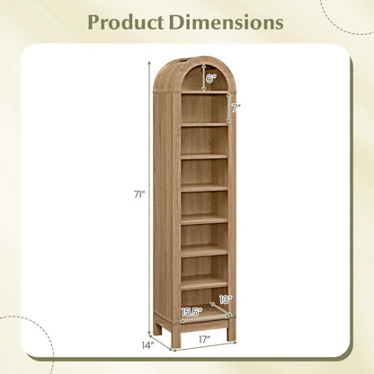Modern Arch Bookshelf with 3 Adjustable Shelves