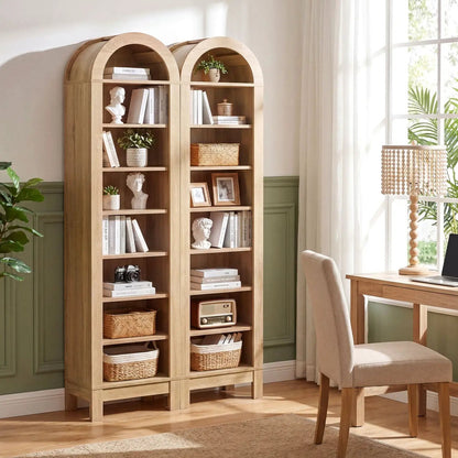 Modern Arch Bookshelf with 3 Adjustable Shelves