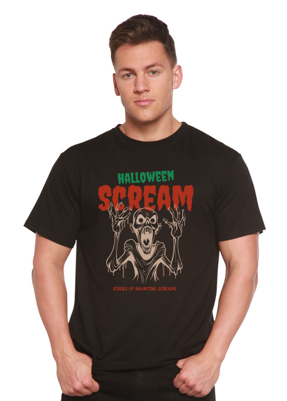 Halloween Scream men's graphic T-shirt, black, bamboo viscose/organic cotton, Spun Bamboo on Tampa Home & Garden Store