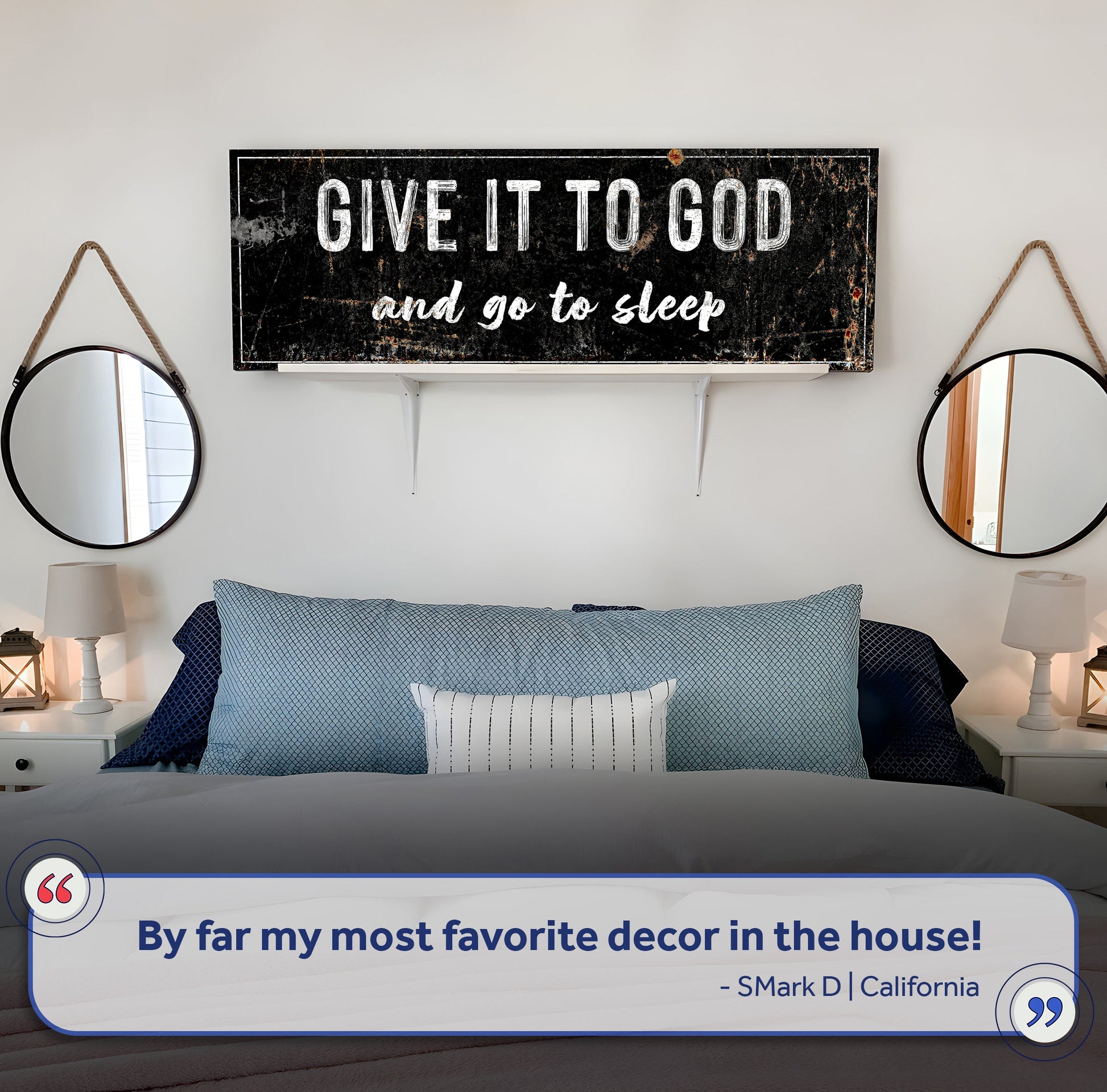 Canvas sign Give It To God And Go To Sleep Rustic Sign II by Tailored Canvases on Tampa Home & Garden Store