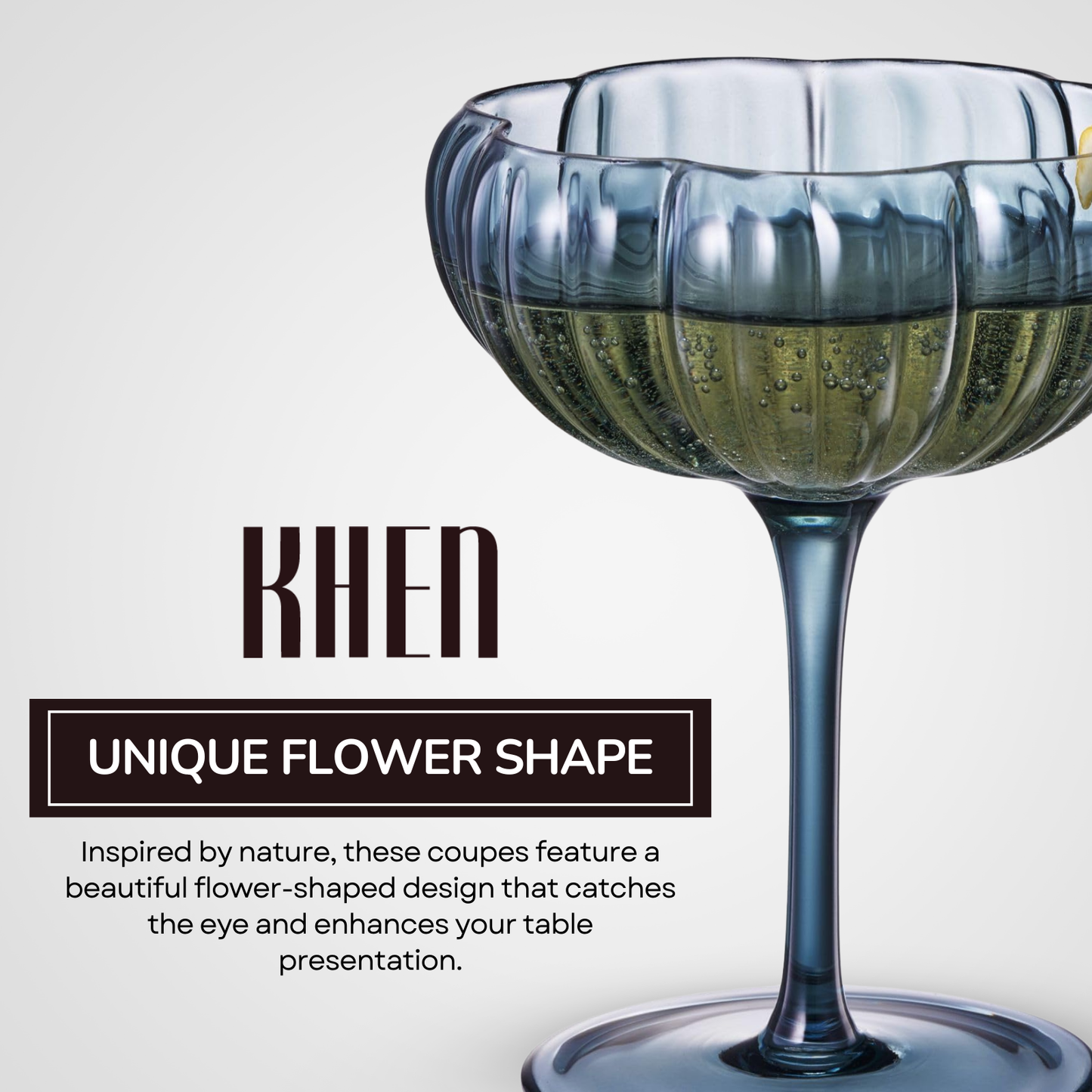 Muted Floral Coupe Cocktail Glasses Set of 6