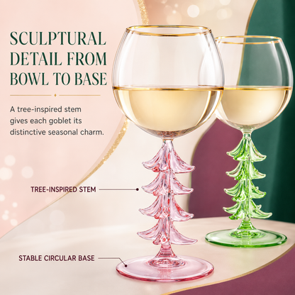 Natale Clear Stemmed Wine Glasses Set of 2