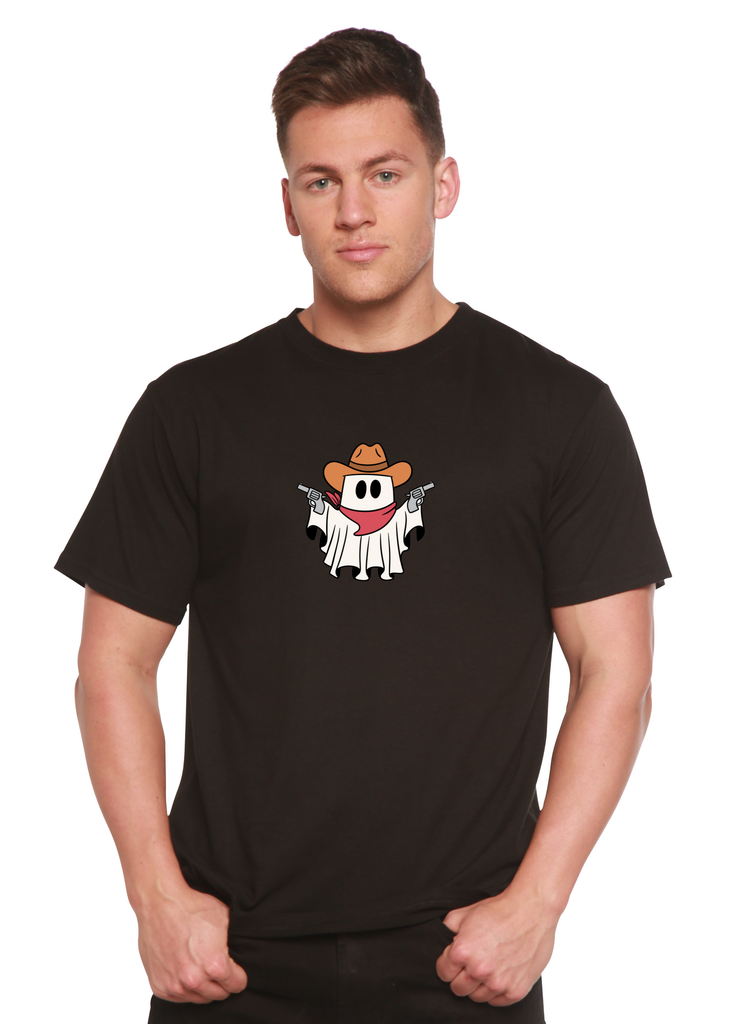 Cowboy Ghost unisex graphic tee black bamboo viscose/organic cotton Spun Bamboo Shirts on Tampa Home & Garden Store