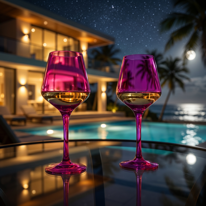Valencia Pink Acrylic Wine Glasses Set of 2