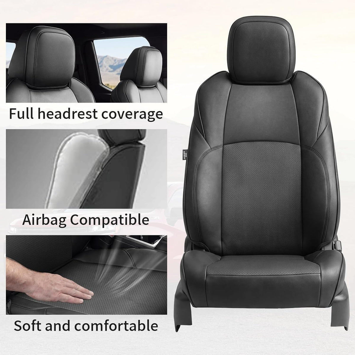 Truck Seat Cover Umbrauto for Toyota Tacoma Nappa Leather, airbag compatible, full coverage on Tampa Home & Garden Store