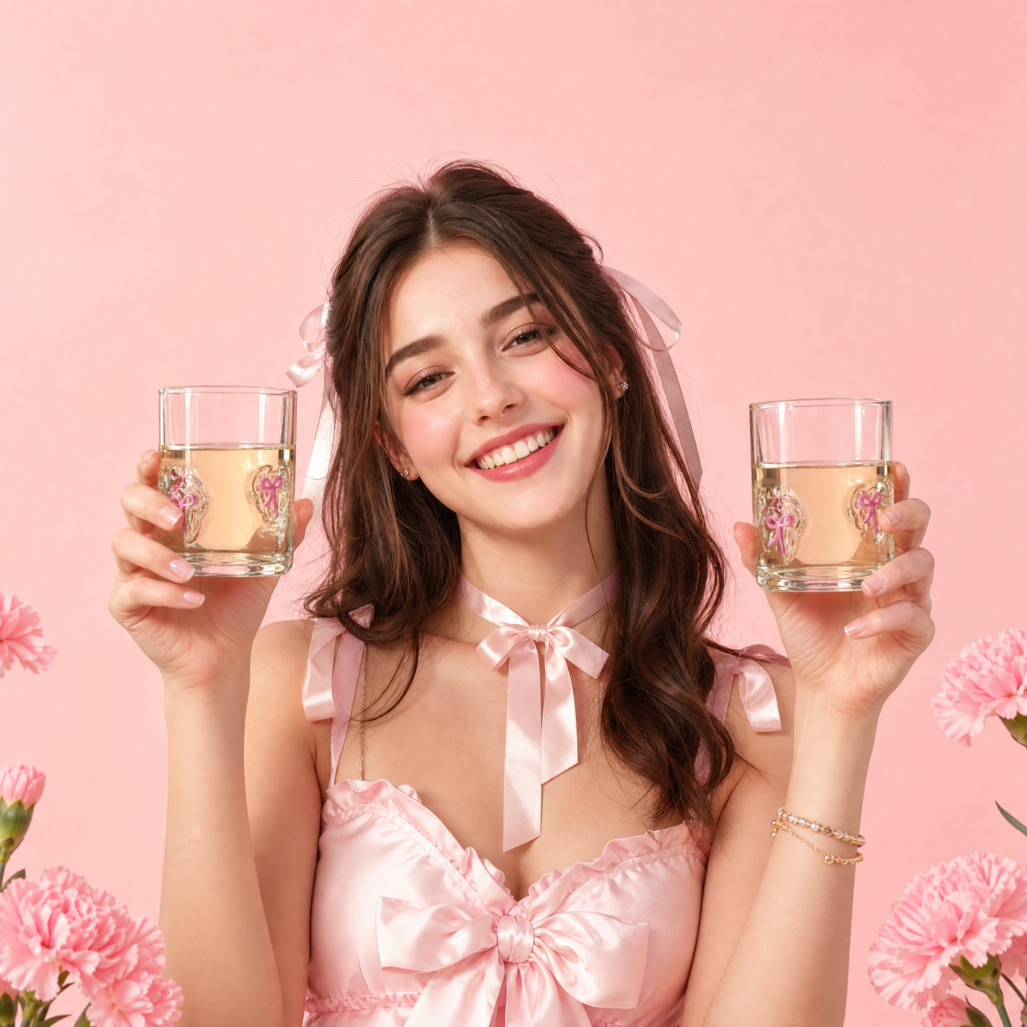 Pink Bowtie Acrylic Tumblers And Party Cups