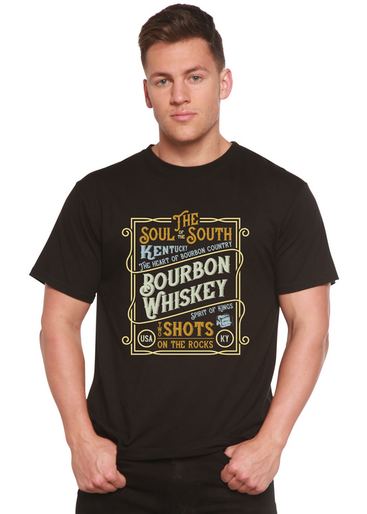 bourbon whiskey graphic men's T-shirt by Spun Bamboo black bamboo viscose/organic cotton on Tampa Home & Garden Store