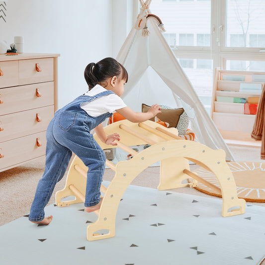 8 in 1 Climbing Arch Sensory Table with Collapsible Storage Bin for Kids-Natural - Tampa Home & Garden Store