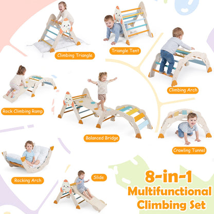 8-in-1 Foldable Climbing Set for Toddlers rocket-themed wooden playset DirectDeals on Tampa Home & Garden Store
