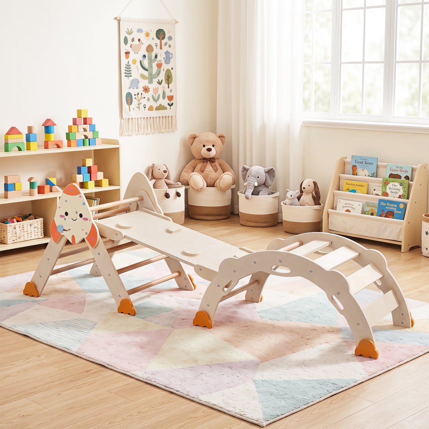 8-in-1 Foldable Climbing Toy Set for Toddlers, rocket-themed play set by DirectDeals on Tampa Home & Garden Store