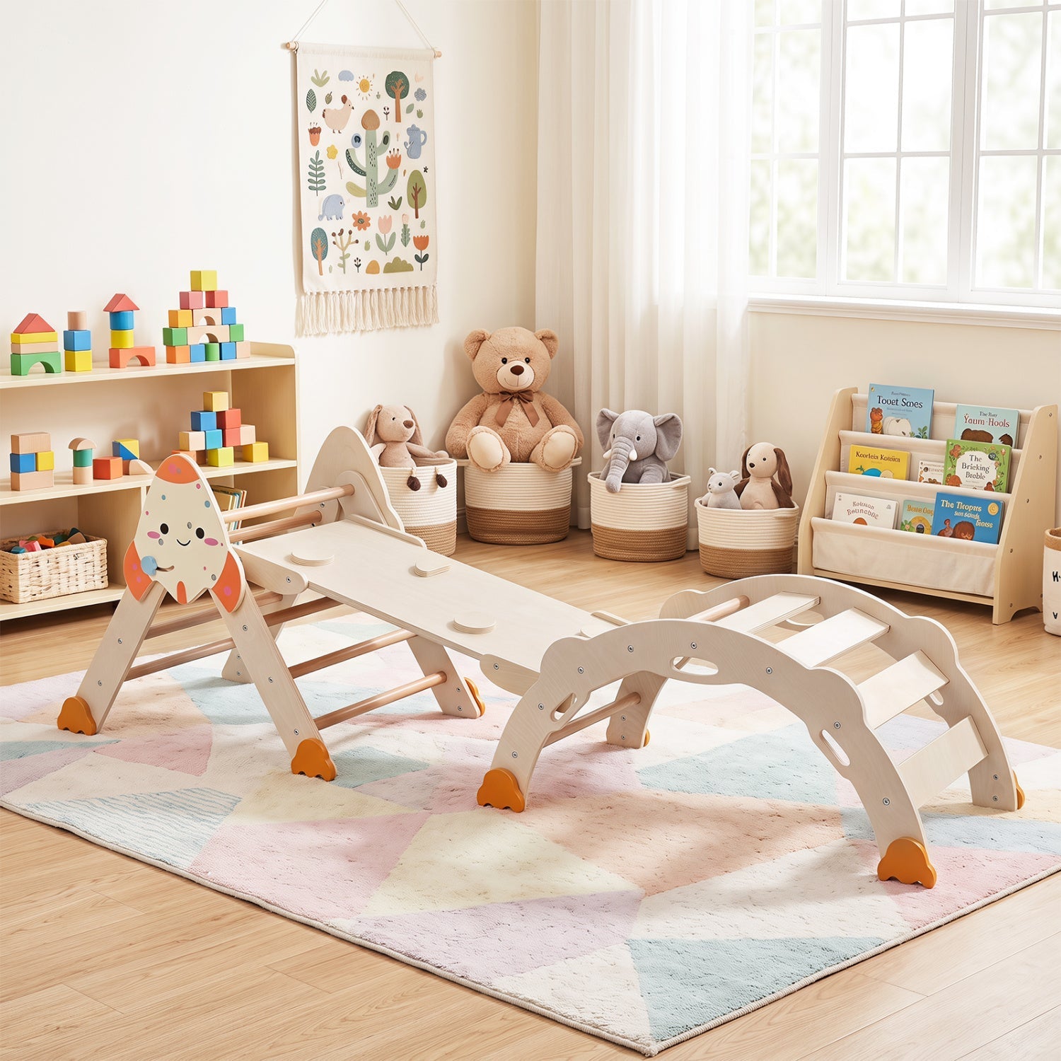 8-in-1 Foldable Climbing Toy Set for Toddlers, rocket-themed play set by DirectDeals on Tampa Home & Garden Store
