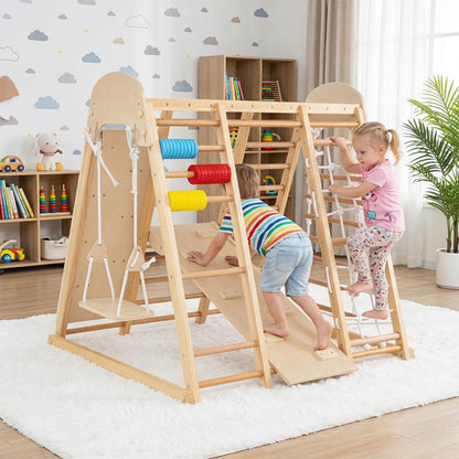 8-in-1 Foldable Jungle Gym With Swing and Bars
