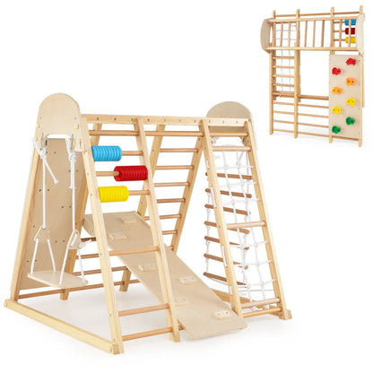 8-in-1 Foldable Jungle Gym With Swing and Bars