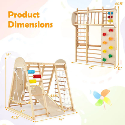 8-in-1 Foldable Jungle Gym With Swing and Bars