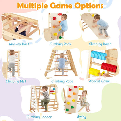 8-in-1 Foldable Jungle Gym With Swing and Bars