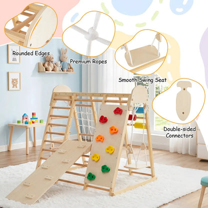 8-in-1 Foldable Jungle Gym With Swing and Bars