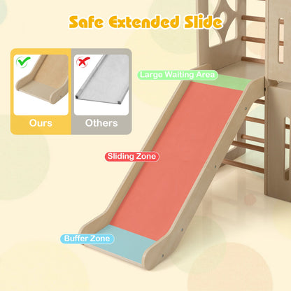 8-in-1 Toddler Wooden Indoor Playground with slide by DirectDeals natural wood finish on Tampa Home & Garden Store