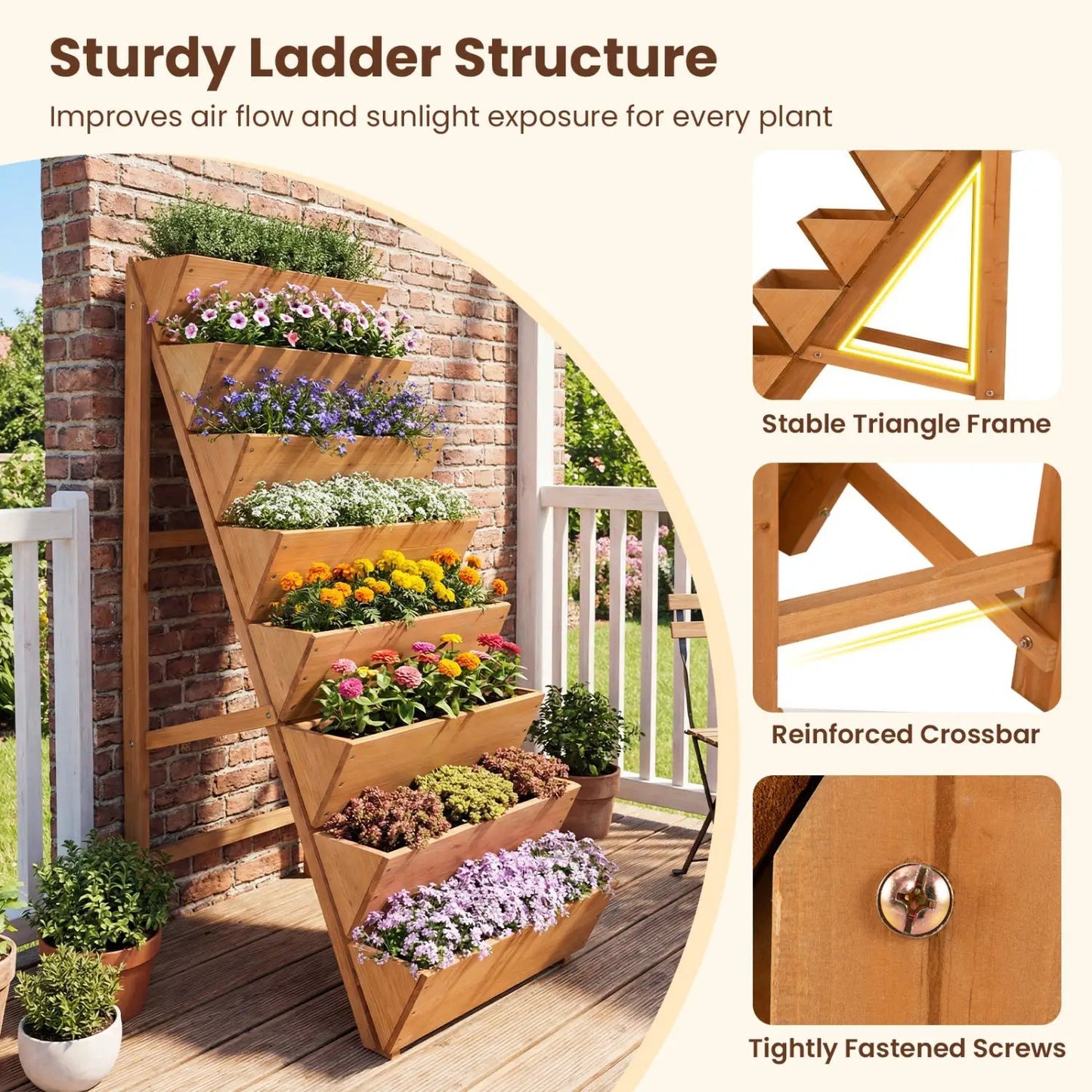 8 Tier Vertical Raised Garden Bed with Legs