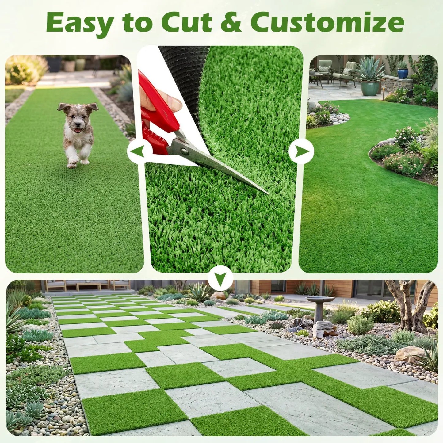 Artificial Turf Rug With 0.3 Inch Pile Height
