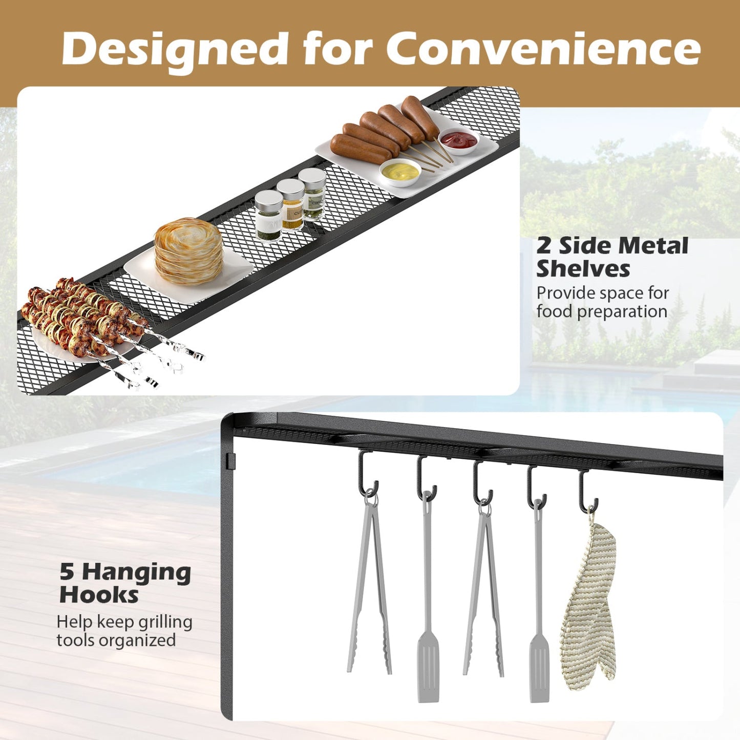 8 by 5 by 7 ft Grill Gazebo Outdoor Canopy