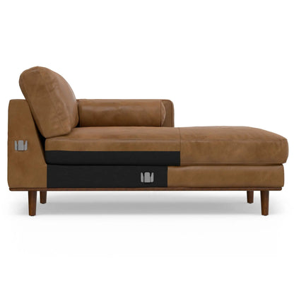 Morrison Upholstered Sectional Sofa, tan leather, Unique Piece Furniture stationary sectional on Tampa Home & Garden Store