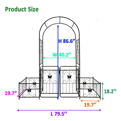 Black metal garden arch with gate for climbing plants Unique Piece Furniture on Tampa Home & Garden Store
