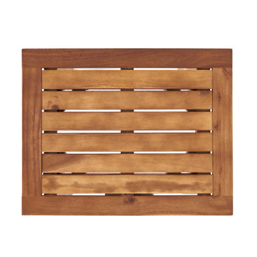 Outdoor end table acacia wood slatted top in natural finish on Tampa Home & Garden Store